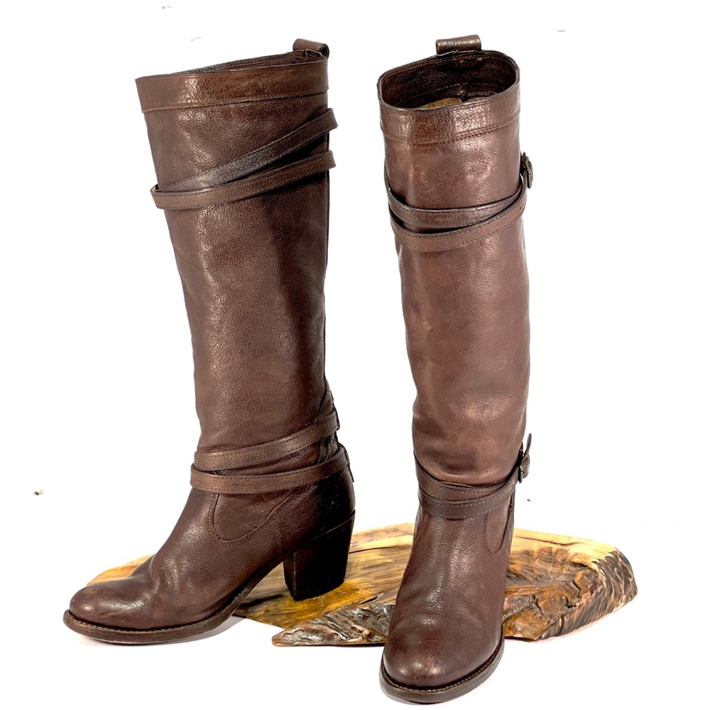 FRYE | JANE | STRAPPY Boot | Dark Brown | Size 9